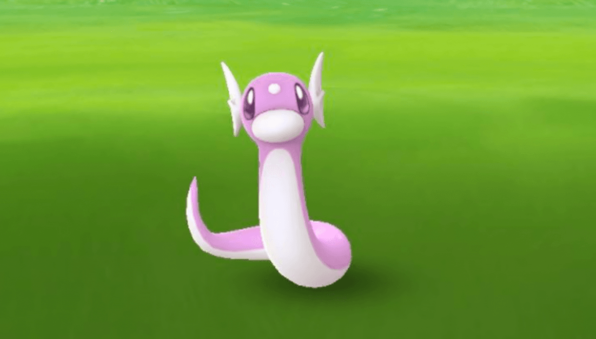 Screenshot of Shiny Dratini in Pokemon Go.