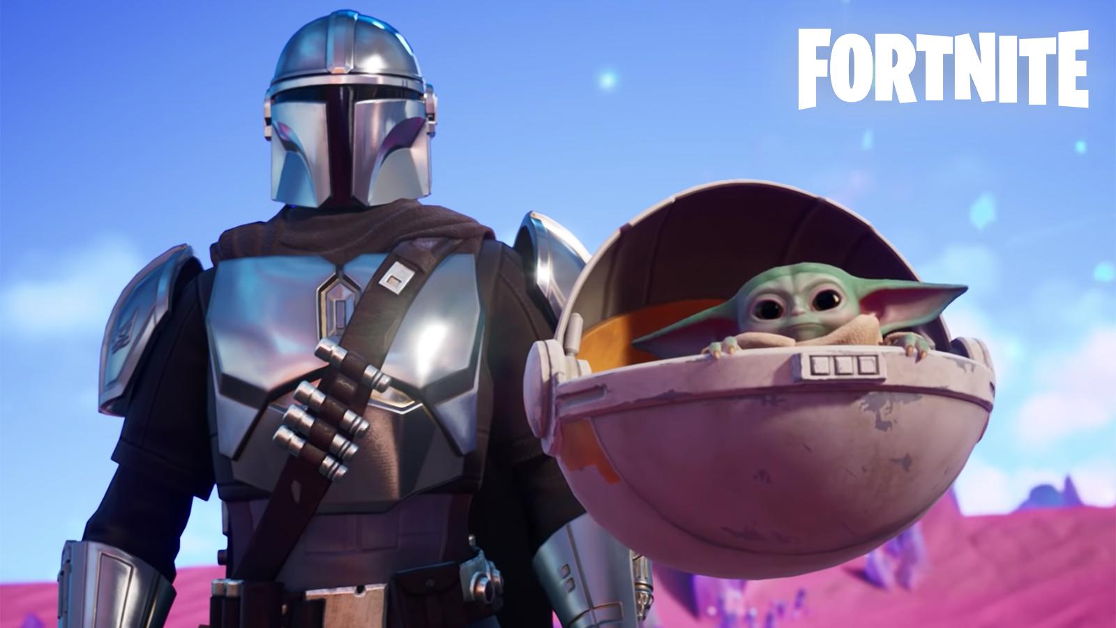 Mandalorian and Baby Yoda in Fortnite