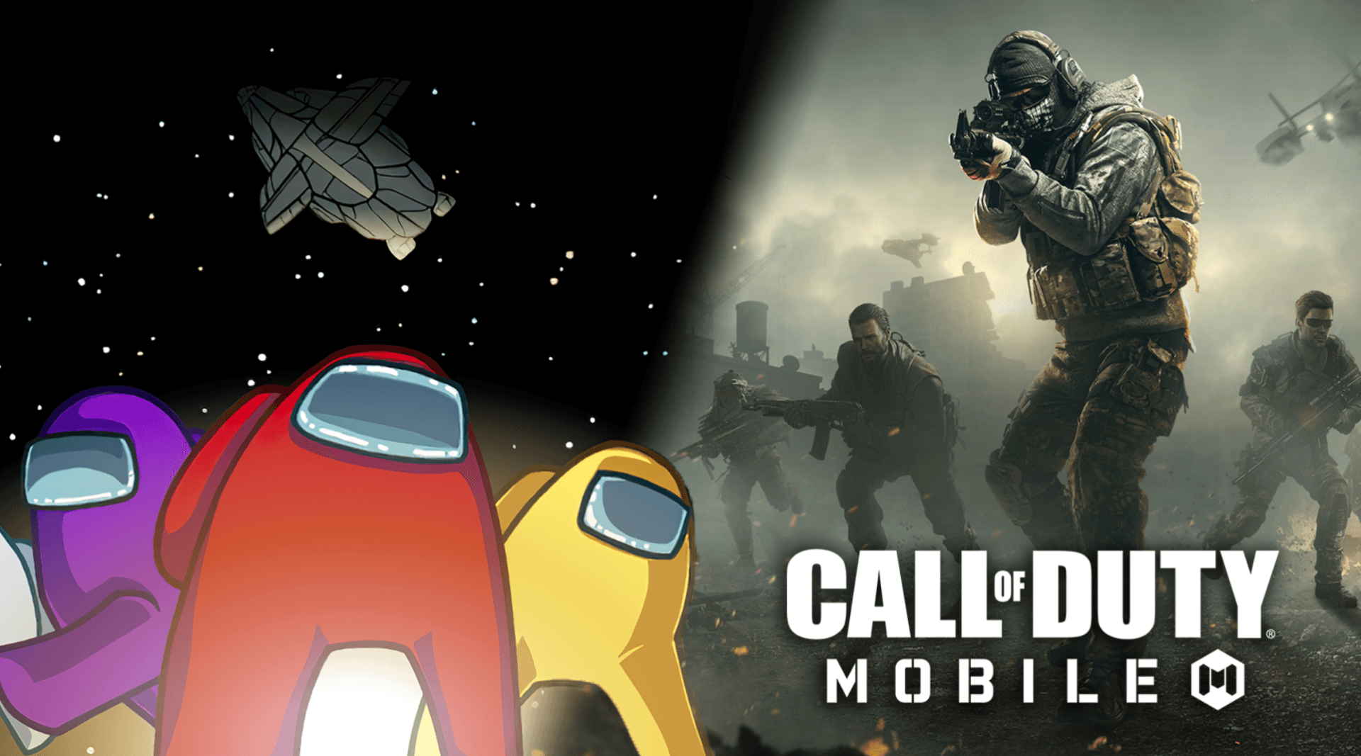 Among Us next to CoD Mobile