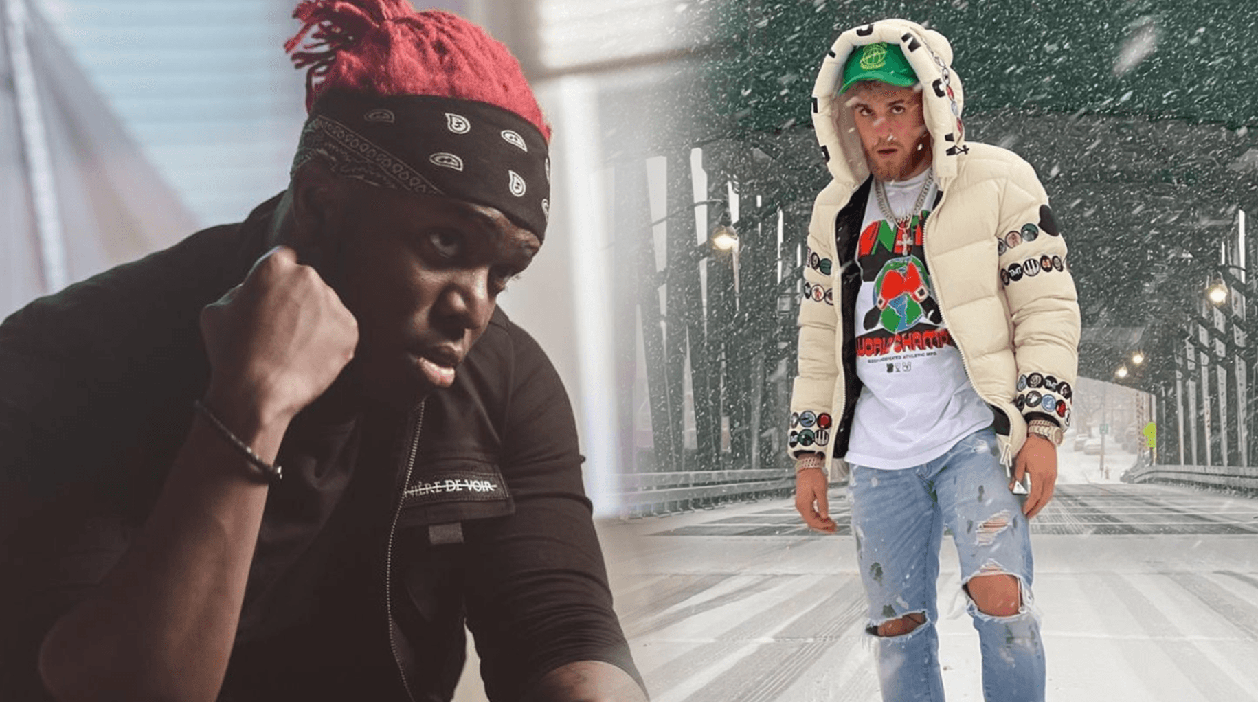 KSI next to Jake Paul