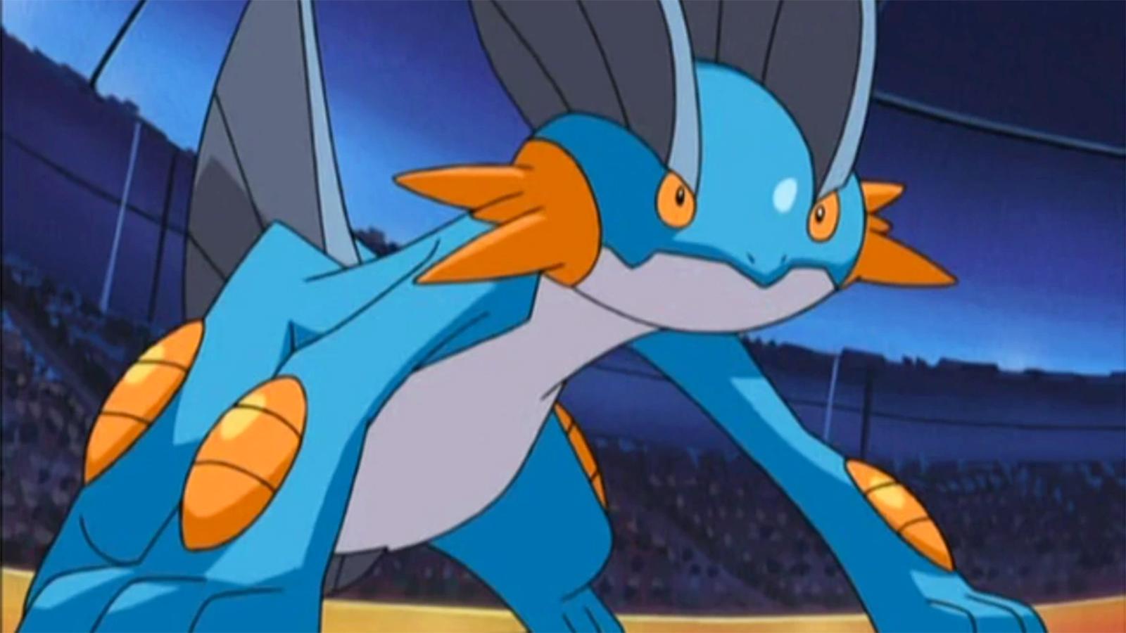 Swampert appearing in the Pokemon anime