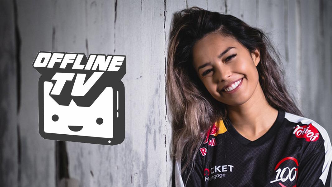 Valkyrae in 100T merch with OTV logo