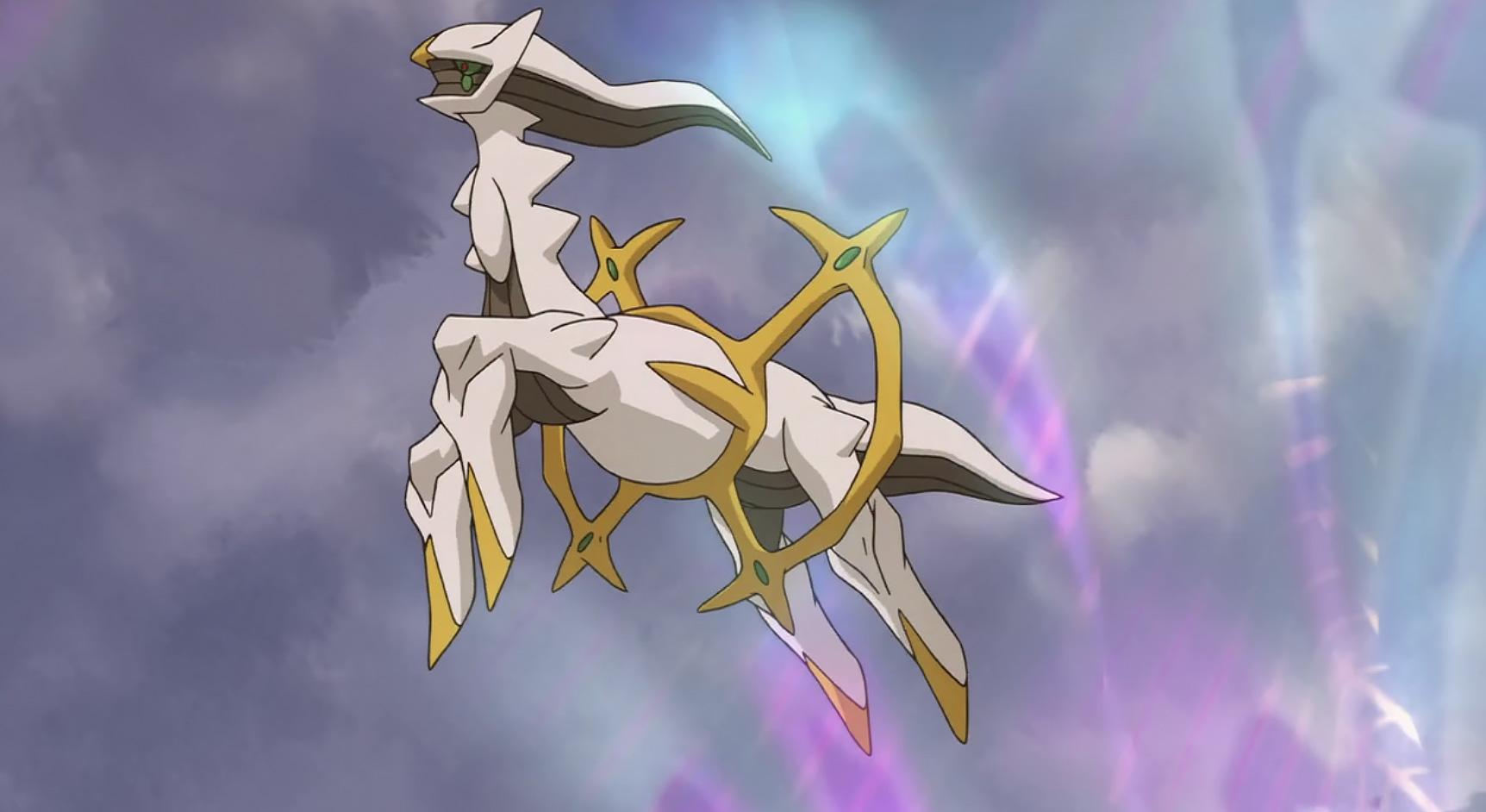 Screenshot of Pokemon Mythical Acreus in anime.