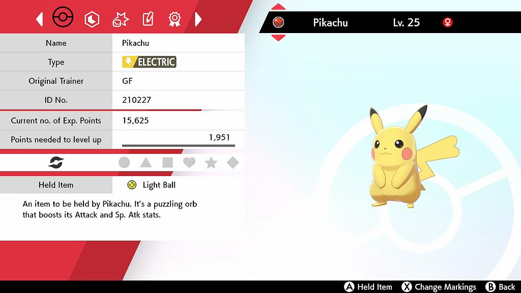 Screenshot of Sing Pikachu in Pokemon Sword & Shield.