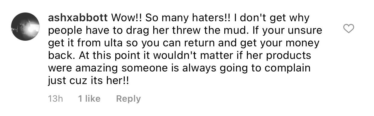 Commenter responds to Jaclyn Hill makeup