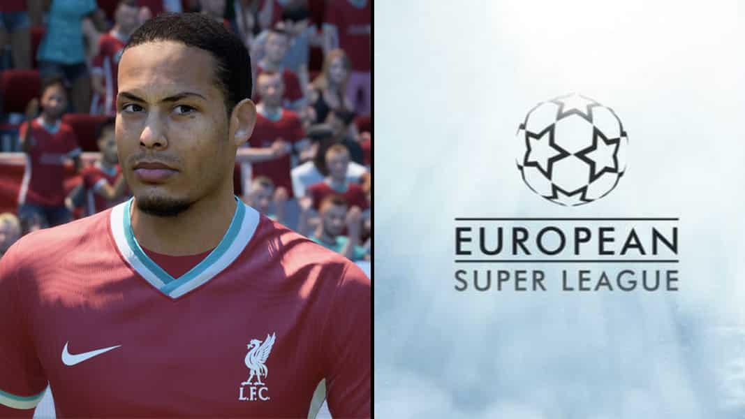 Van Dijk and Super League logo