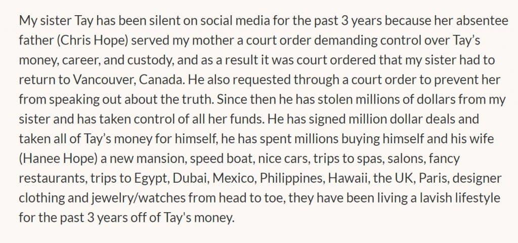 GoFundMe Lil Tay statement