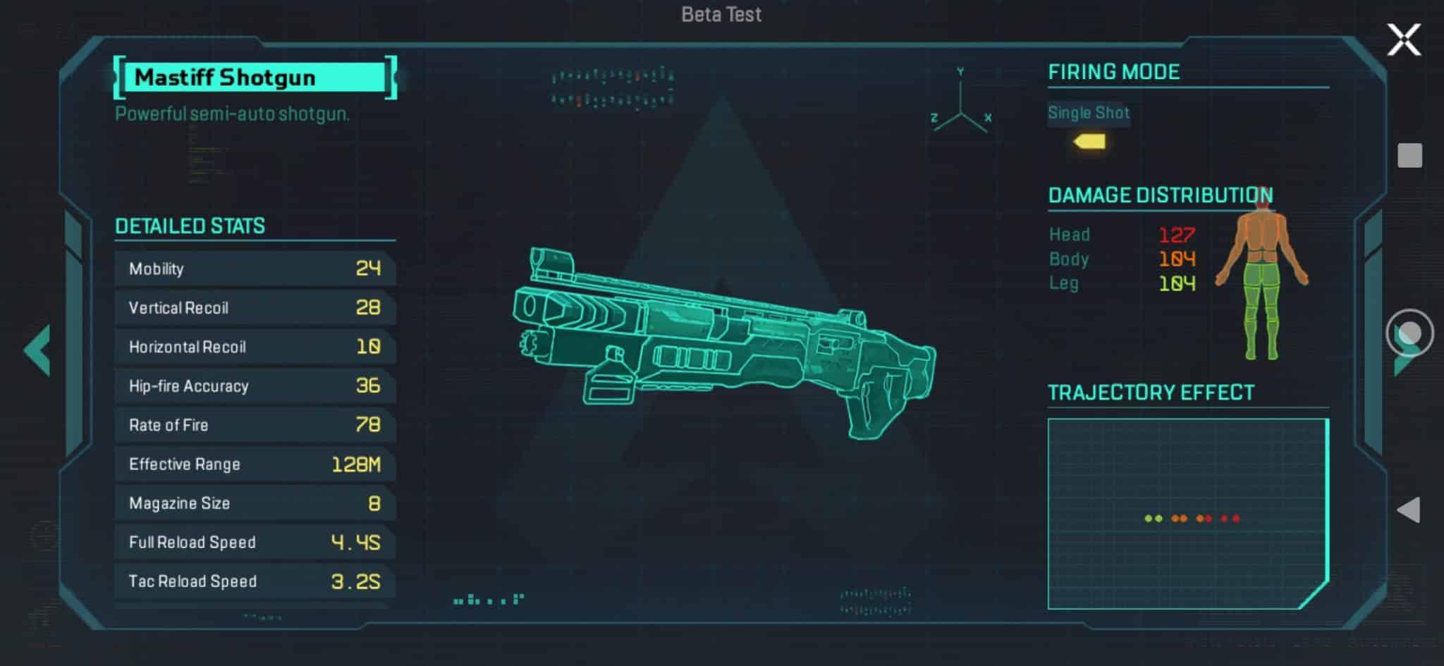 Mastiff stats in apex legends