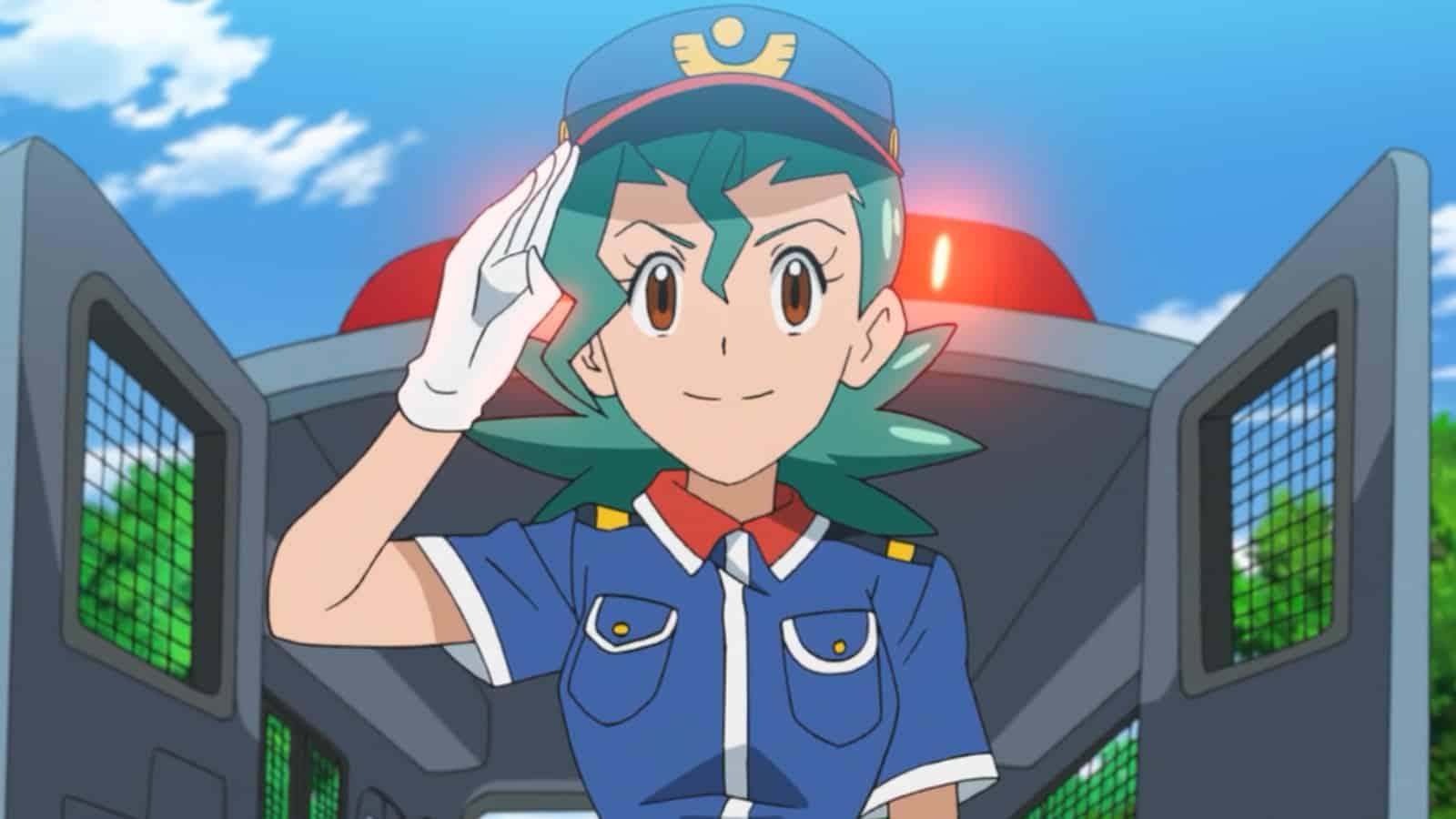 Officer Jenny in Pokemon anime arresting