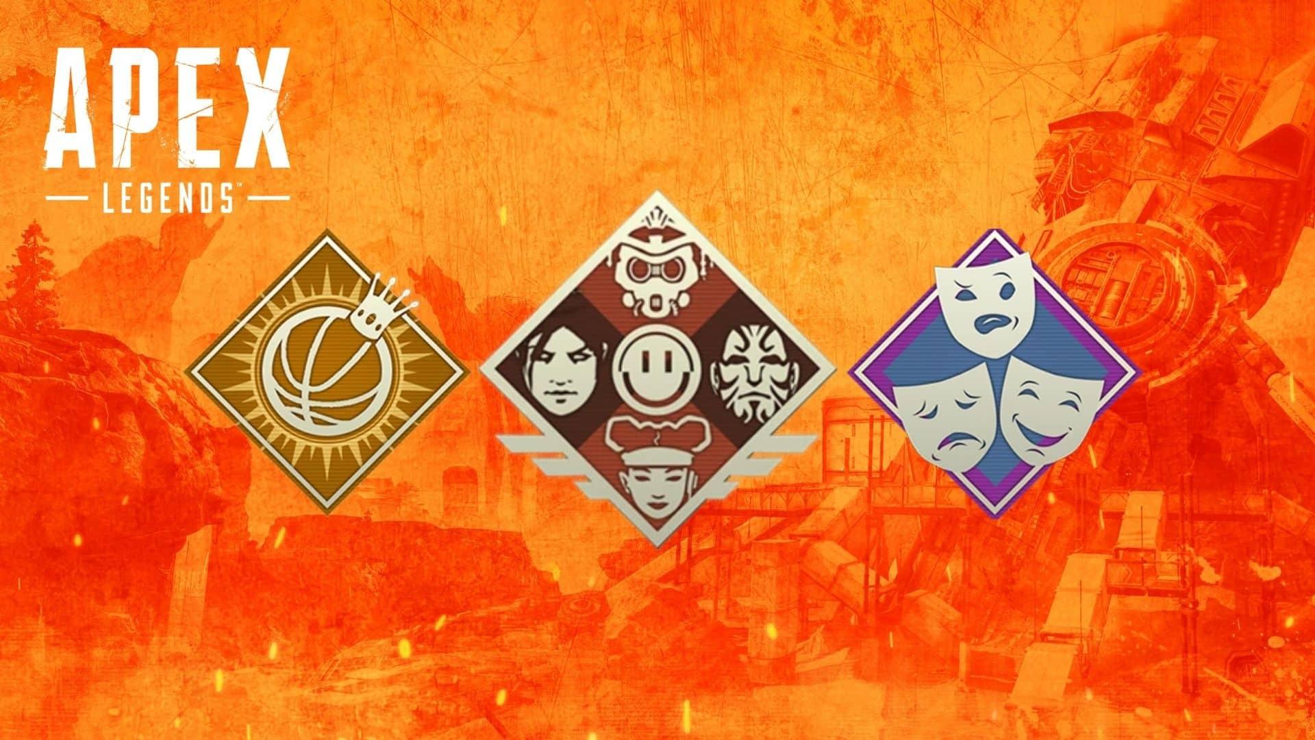 Apex Legends badges and Apex Legends logo