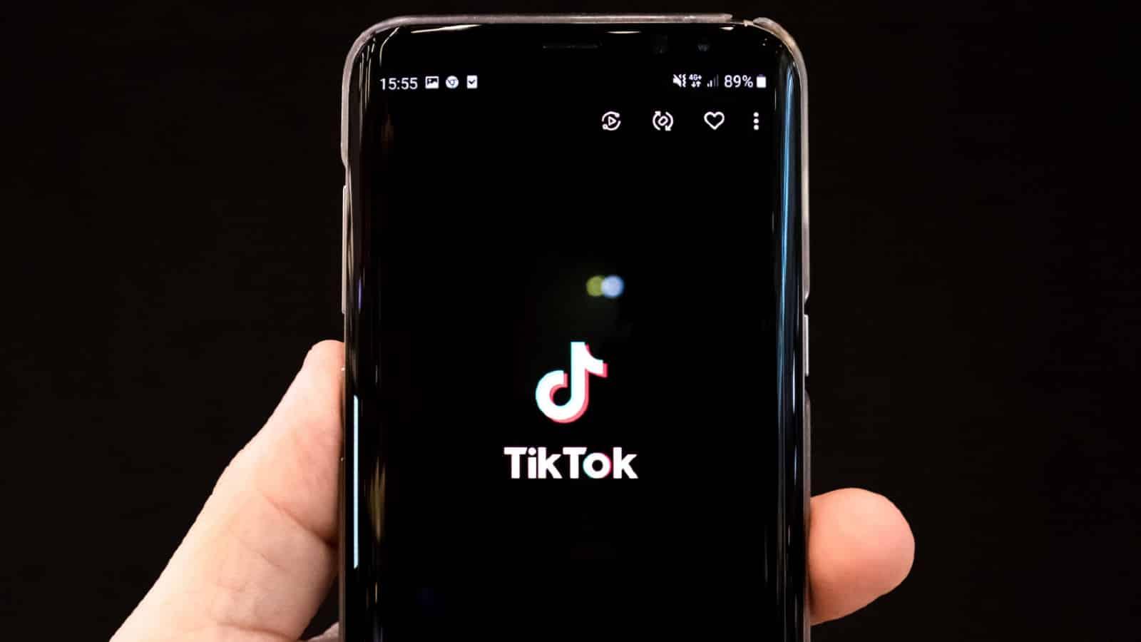 TikTok logo on a phone