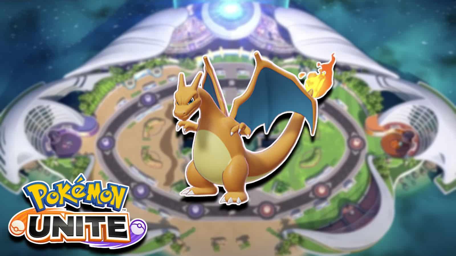 Pokemon Unite Charizard over Map