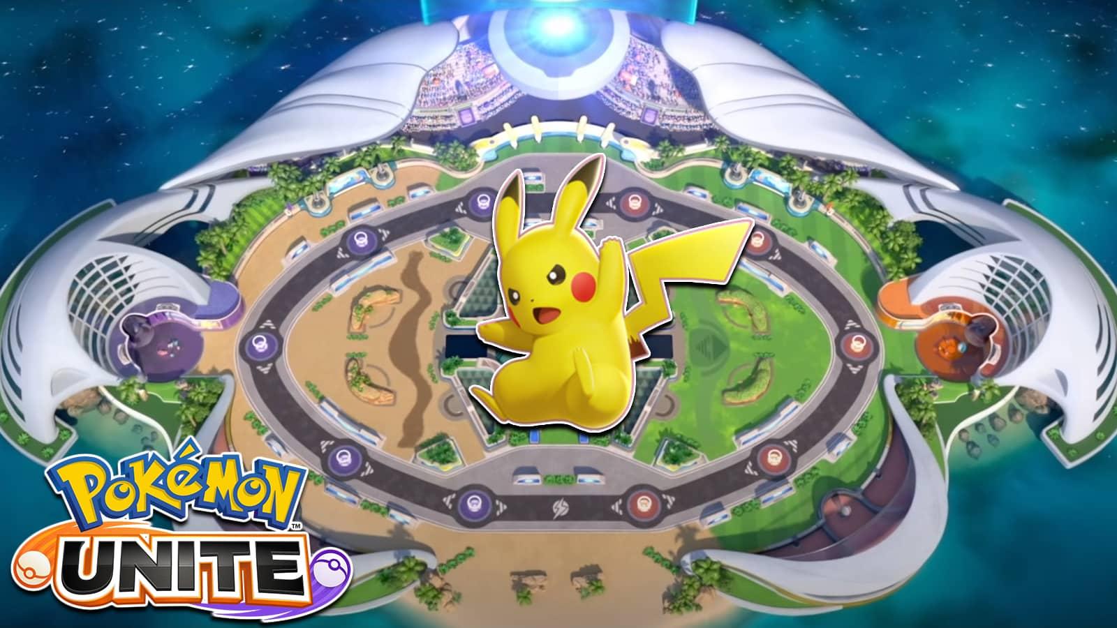 Pokemon Unite Pikachu over Map