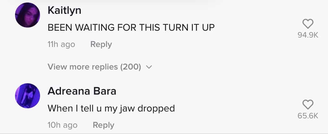 Comments under Josh Richards' TikTok