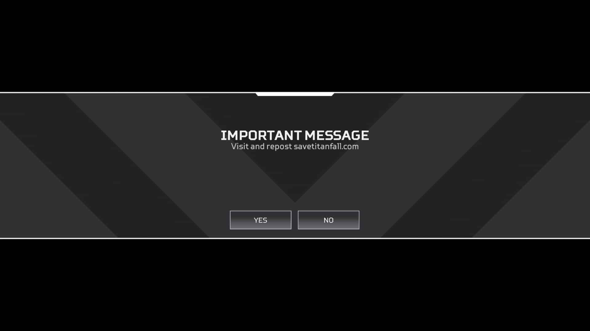 save titanfall message in Apex