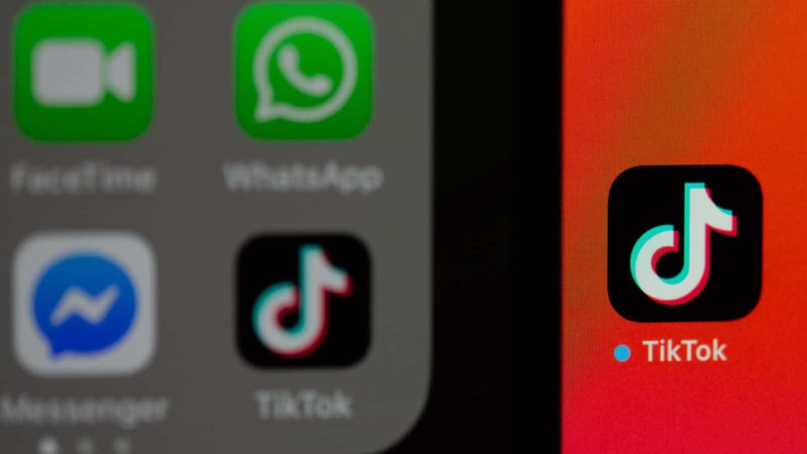 TikTok logo pn a phone screen