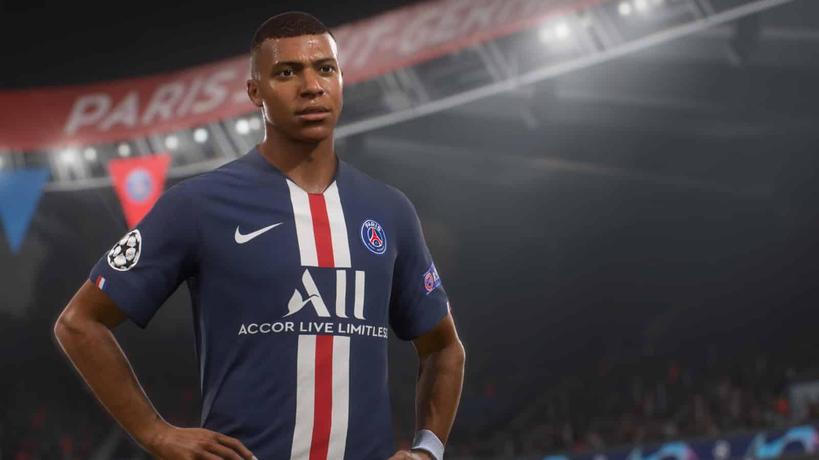 Kylian Mbappe in FIFA 21.