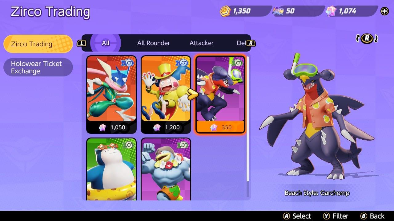 Pokemon Unite customization Garchomp Holowear