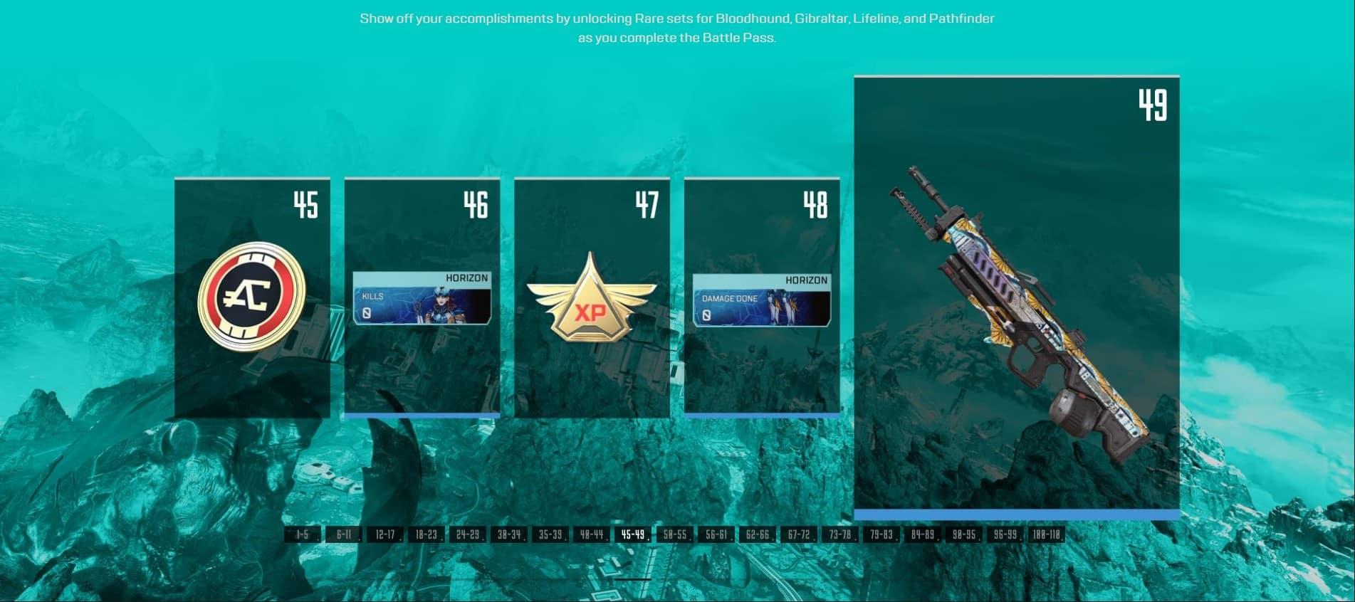 Apex Legends Season 10 battle pass tiers 45-49