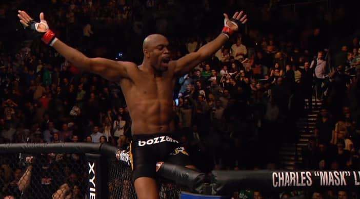 Anderson Silva celebrates UFC win