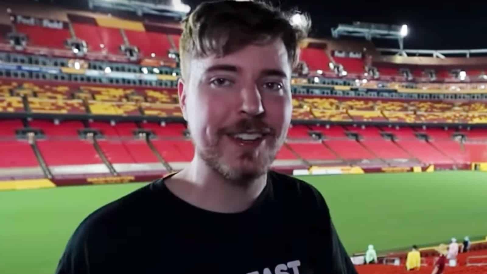 MrBeast standing in a stadium