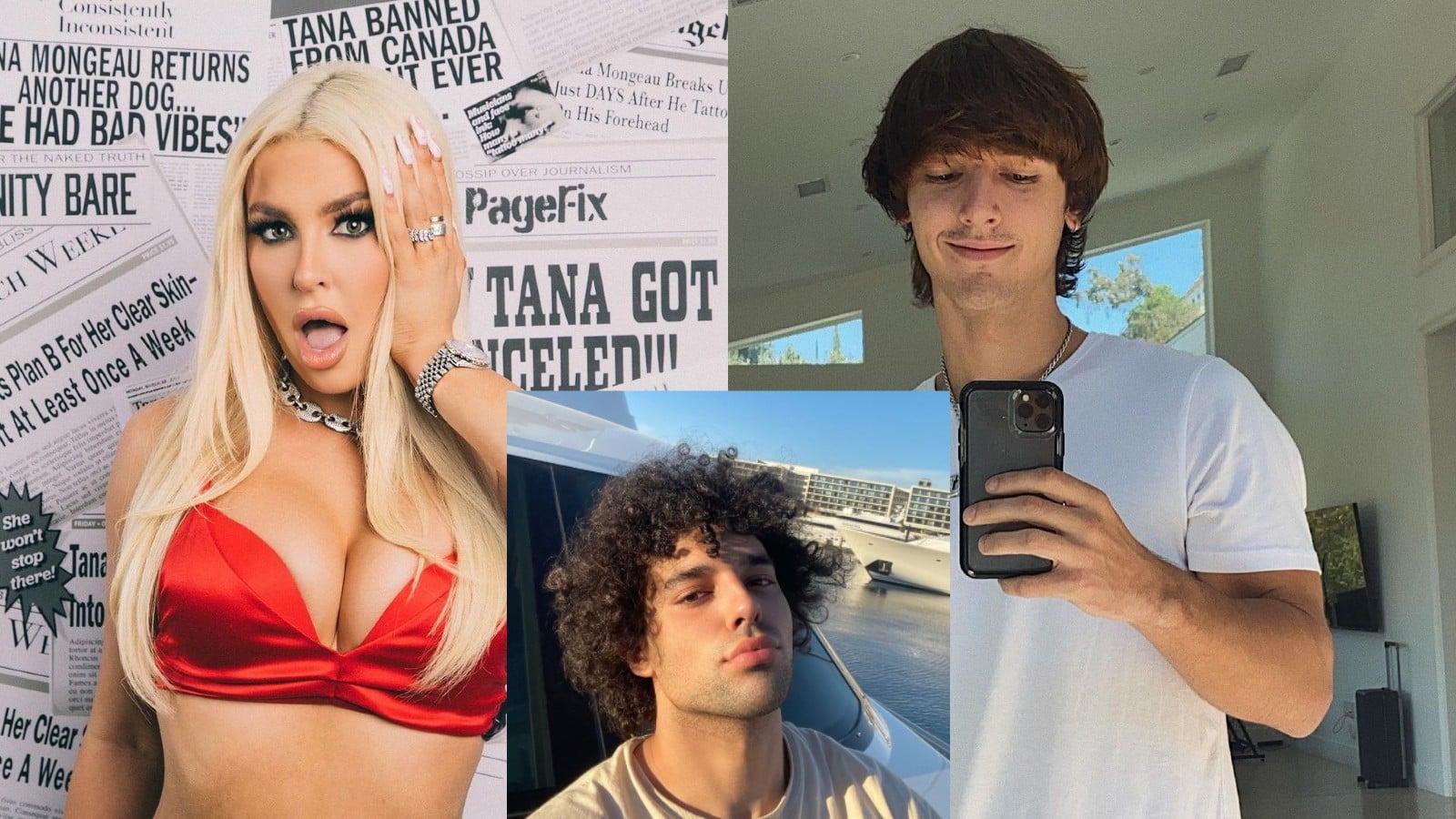 Tana Mongeau, Bryce Hall and Ari Aguirre