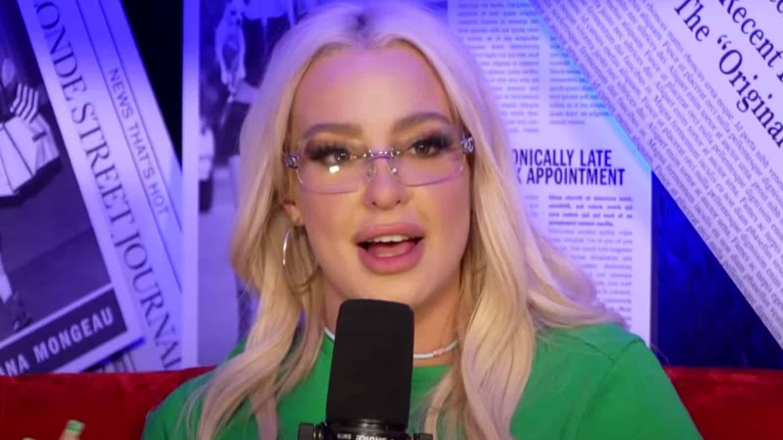 Tana Mongeau on her podcast