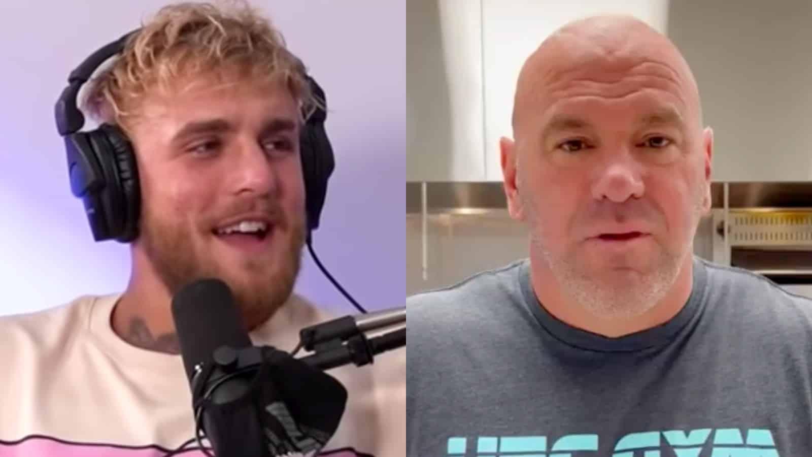 Jake Paul next to Dana White