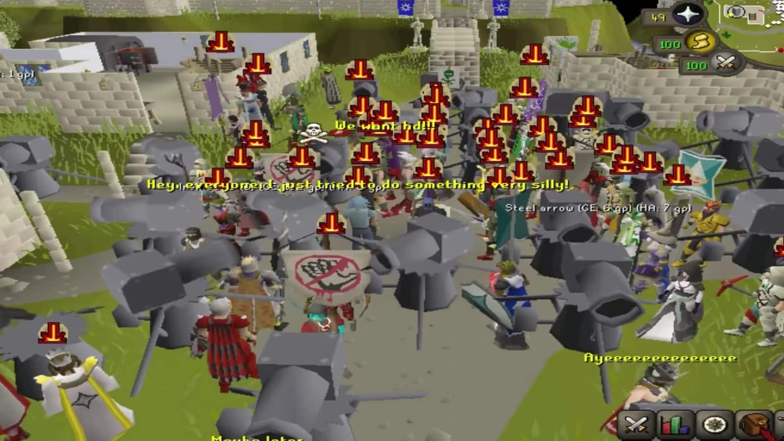 Protest underway in Falador Square