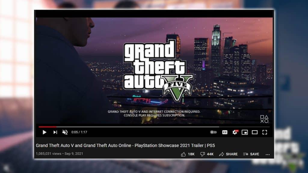 GTA 5 trailer likes