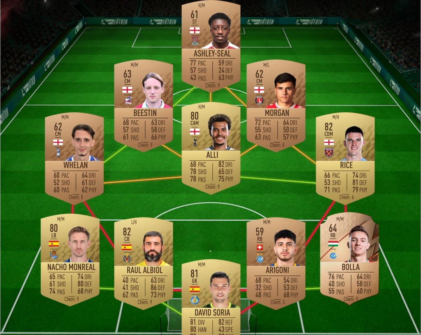 arsenal vs spurs sbc