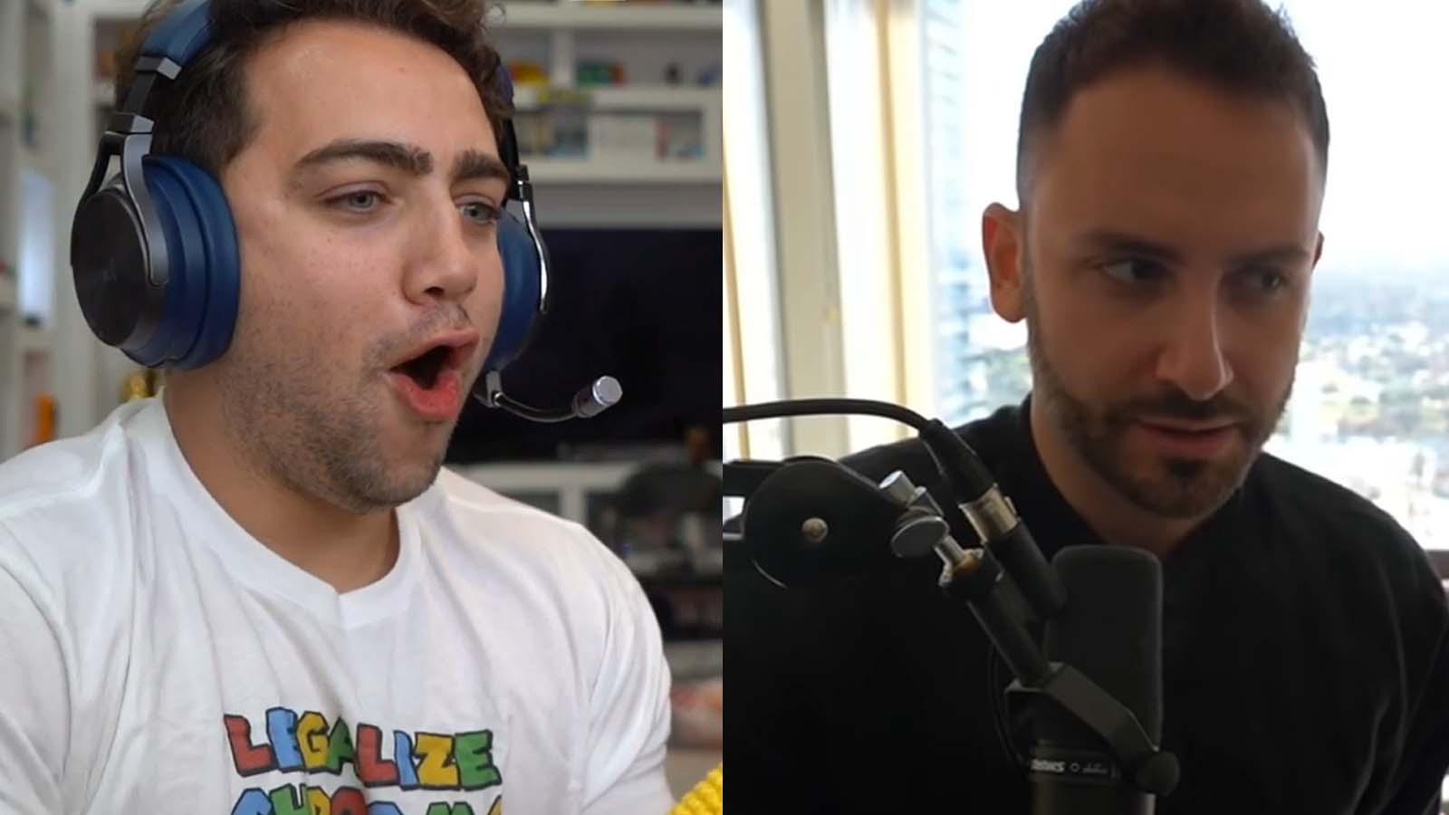 Mizkif on left and reckful on right