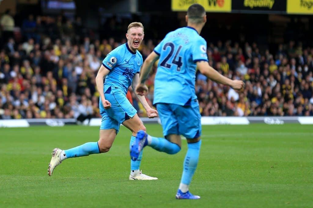 Newcastle United players celebrating