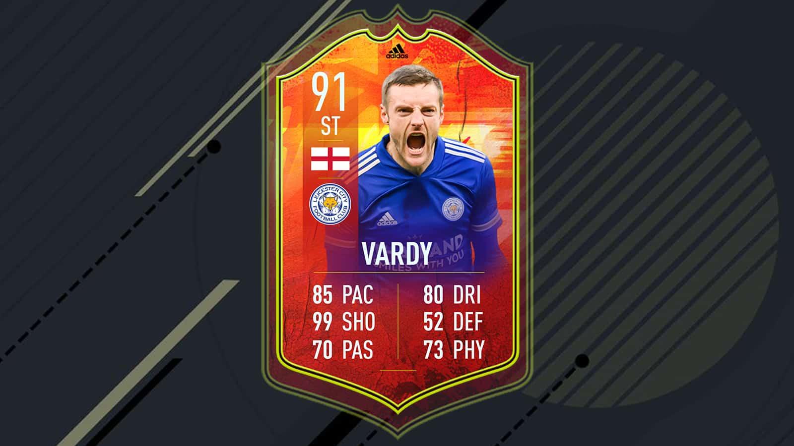 Jamie Vardy FIFA 22 Adidas concept card.