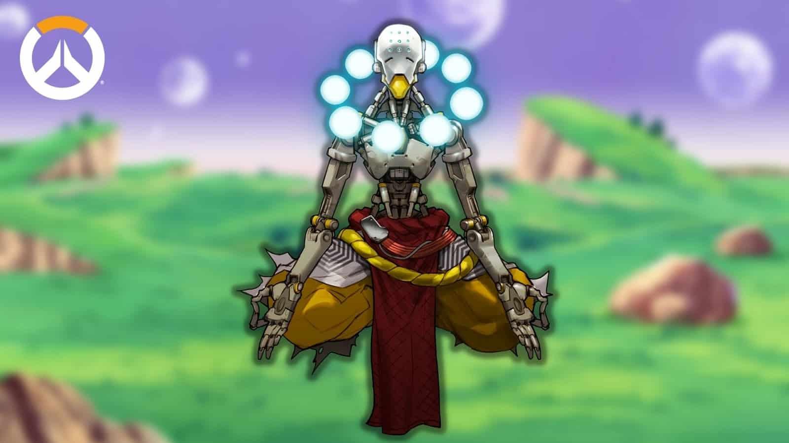 Zenyatta floating in the sky