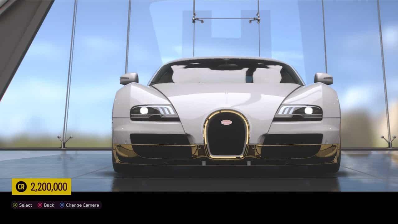 The bugatti sport in forza horizon 5