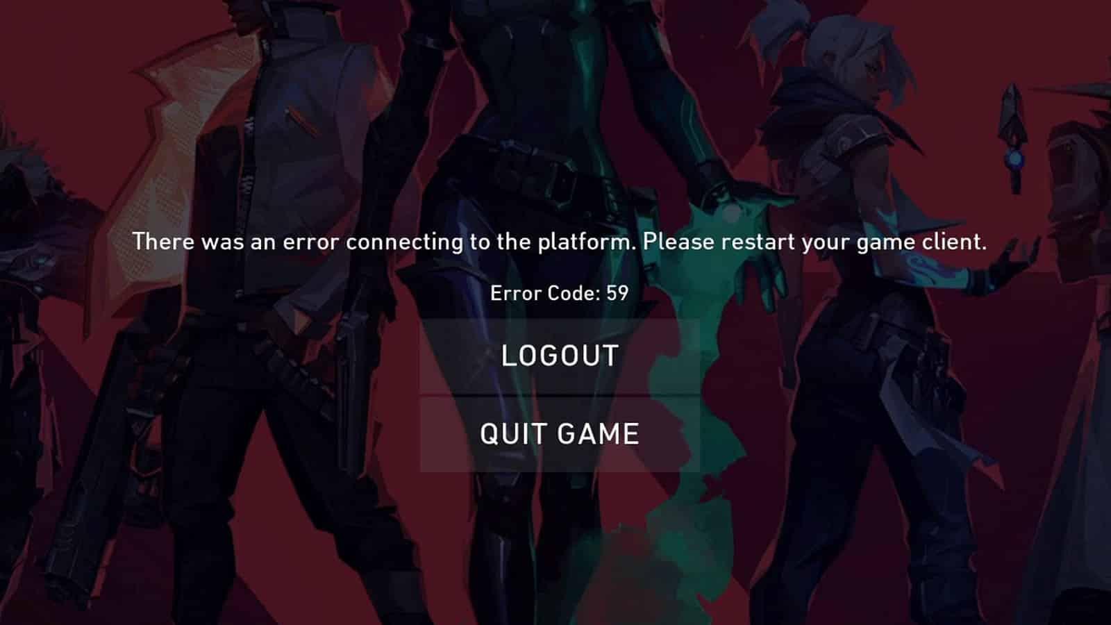Valorant error code 59 screen