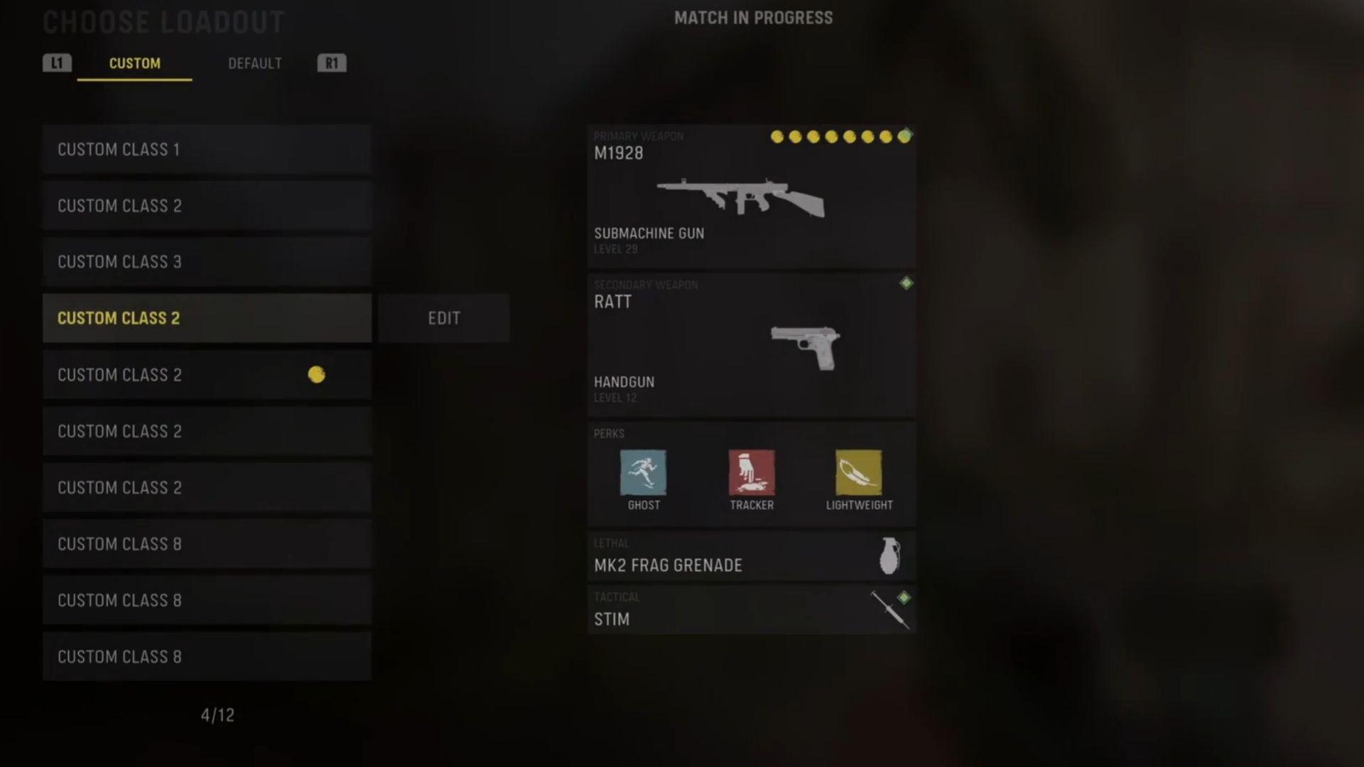 CoD Vanguard loadout menu