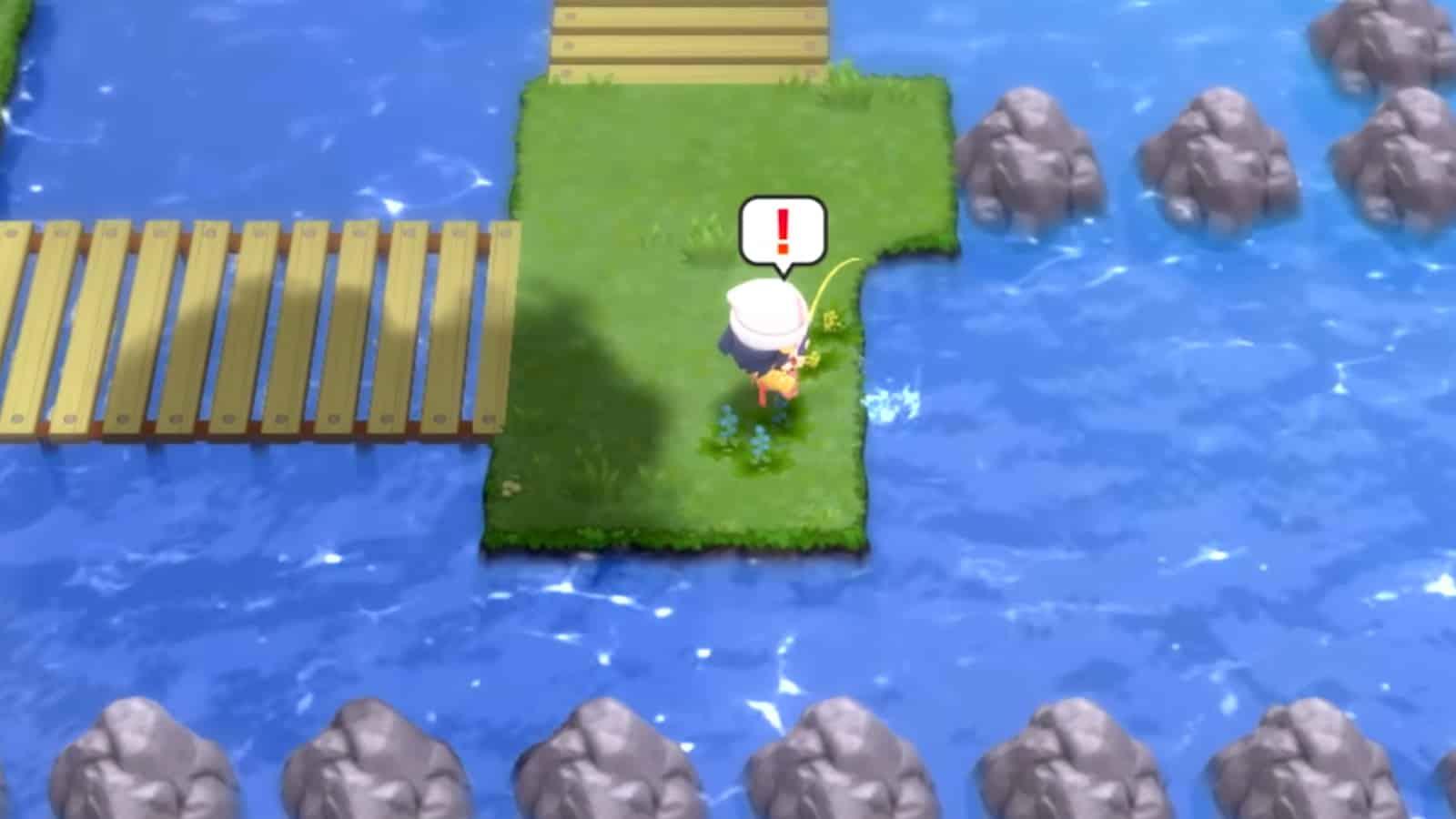 Fishing in Pokemon Brilliant Diamond & Shining Pearl trailer