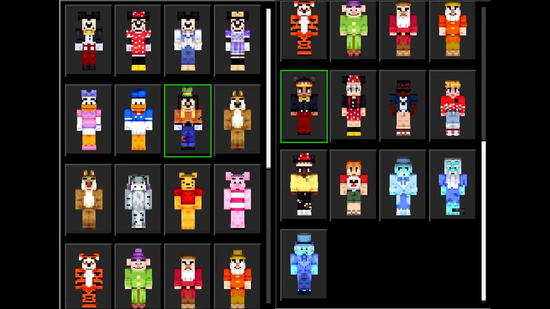 Minecraft Walt Disney Magic Kingdom skins