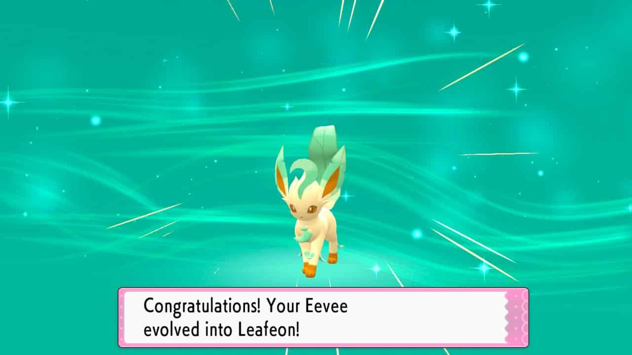 leafeon evolving in pokemon bdsp