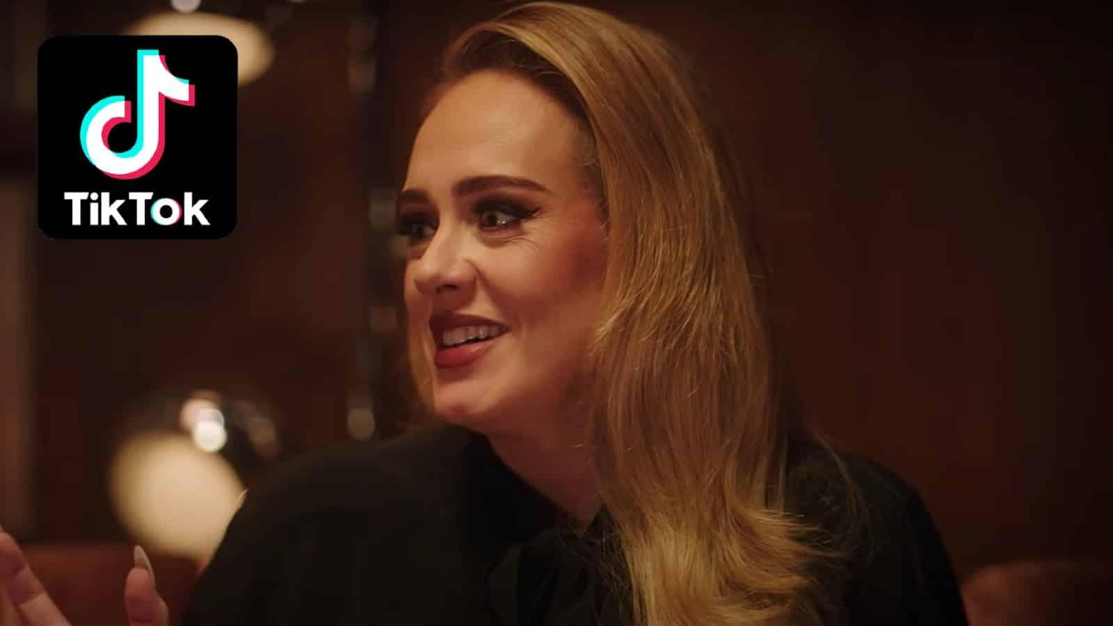 Adele next to the TikTok logo