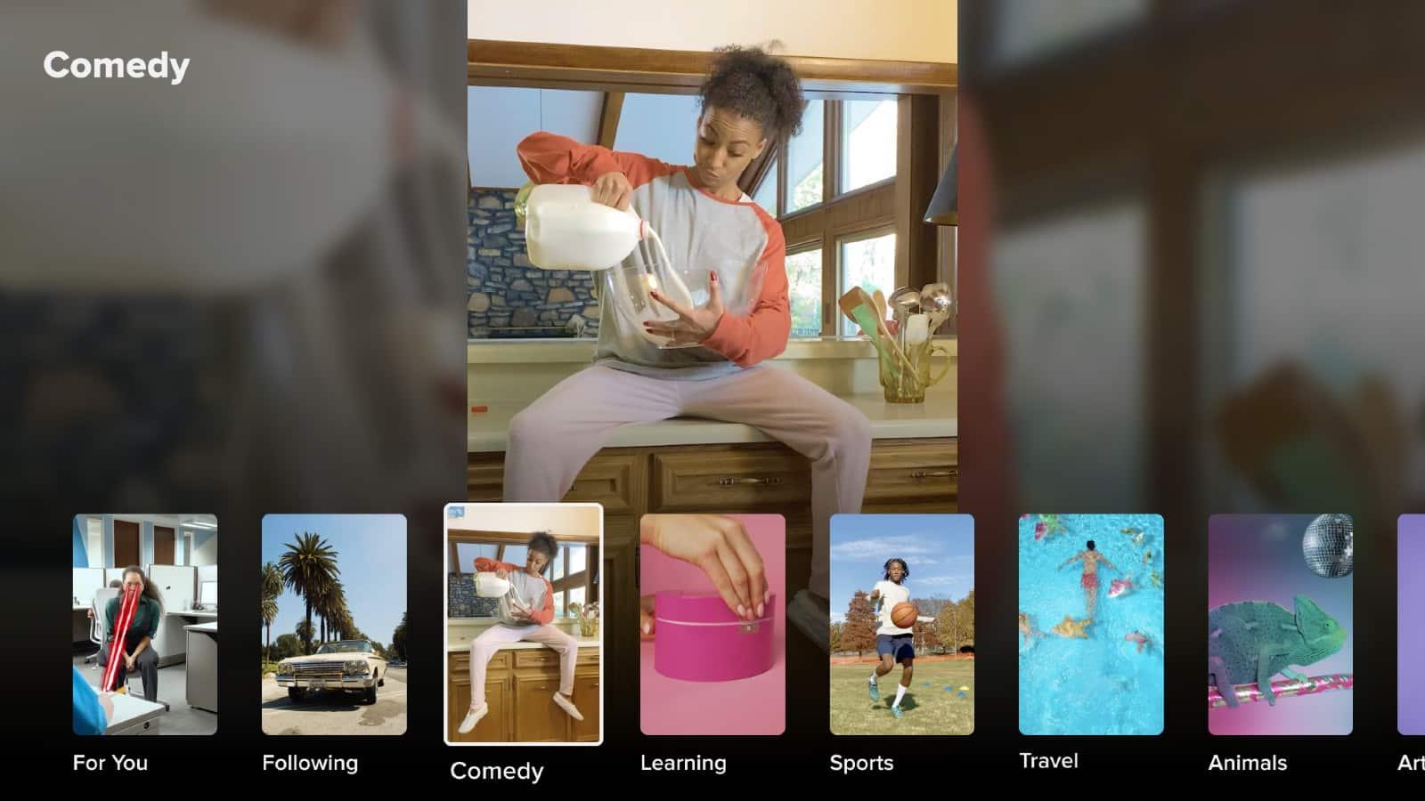Categories available on TikTok TV
