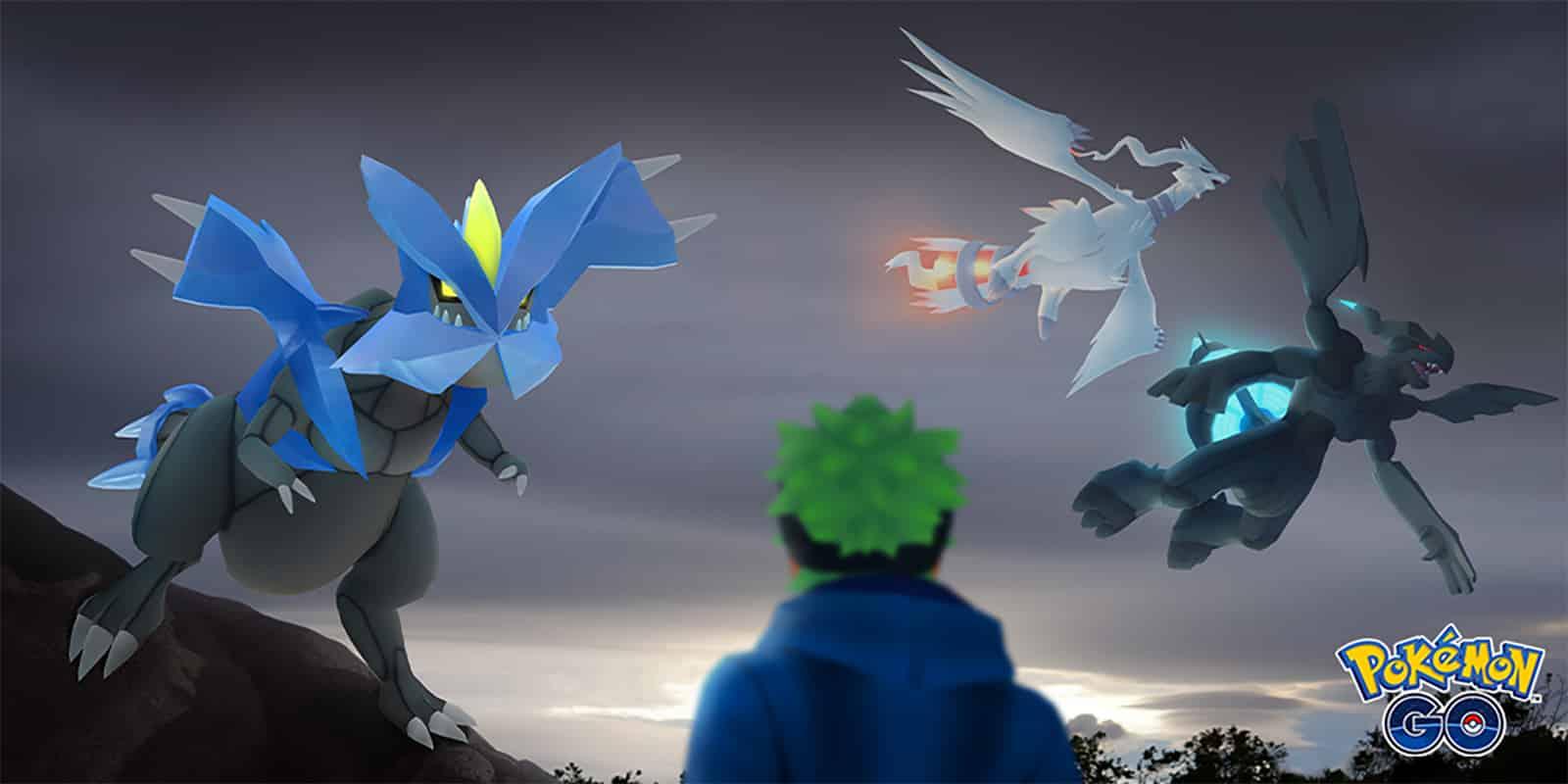 Shiny Reshiram and Shiny Zekrom appearing in 5-Star Raids in Pokemon Go