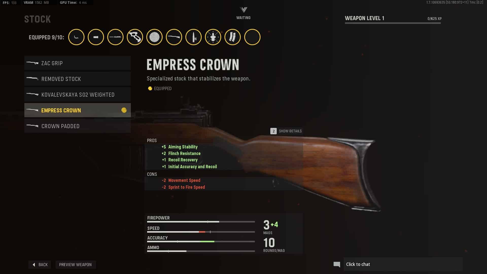 SVT-40 Stock Empress Crown