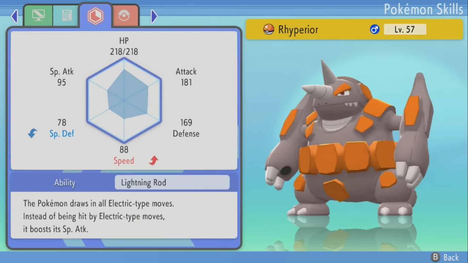 Rhyperior's stats are pretty solid in Pokemon BDSP