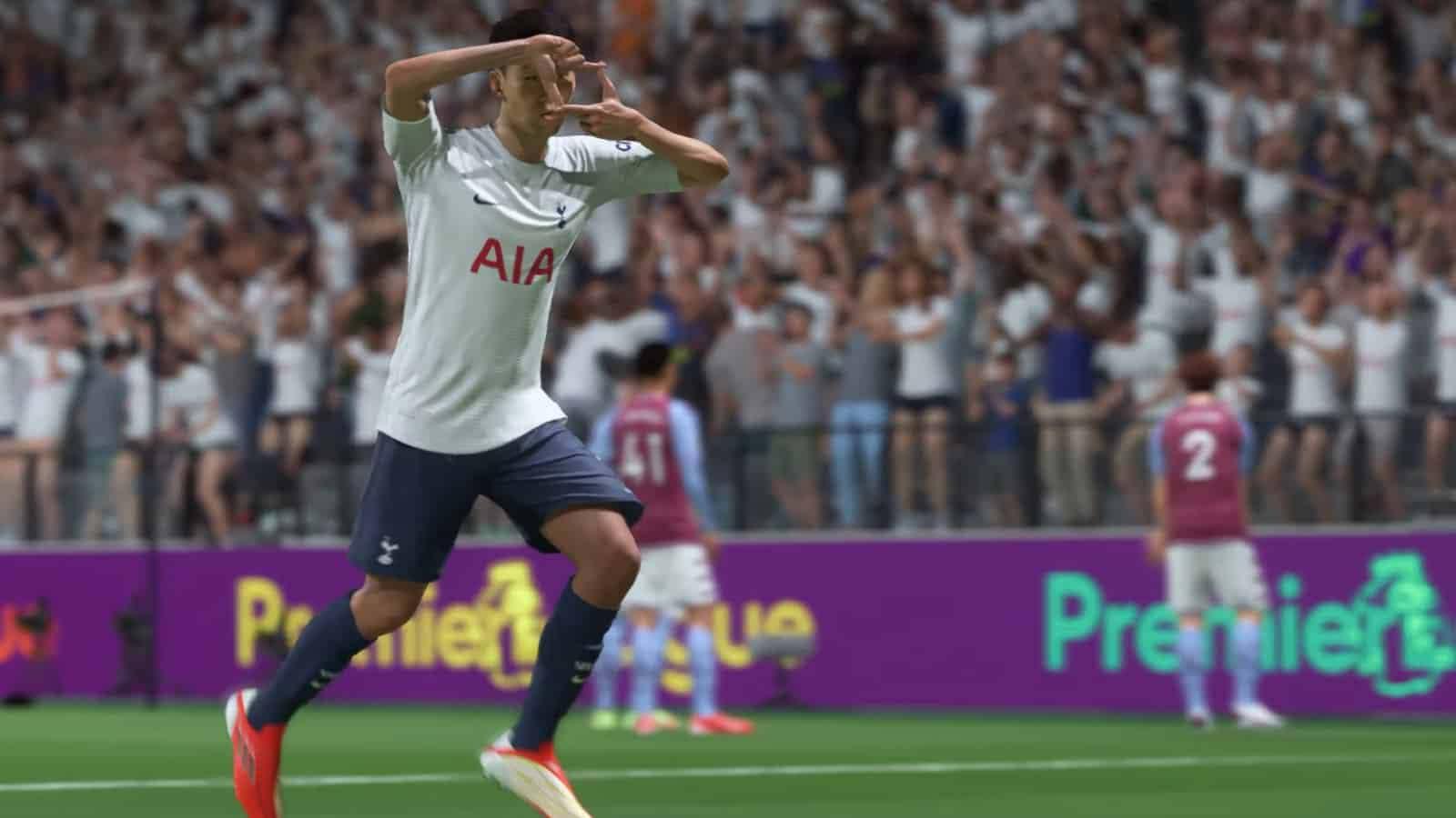 Son celebrating in FIFA 22