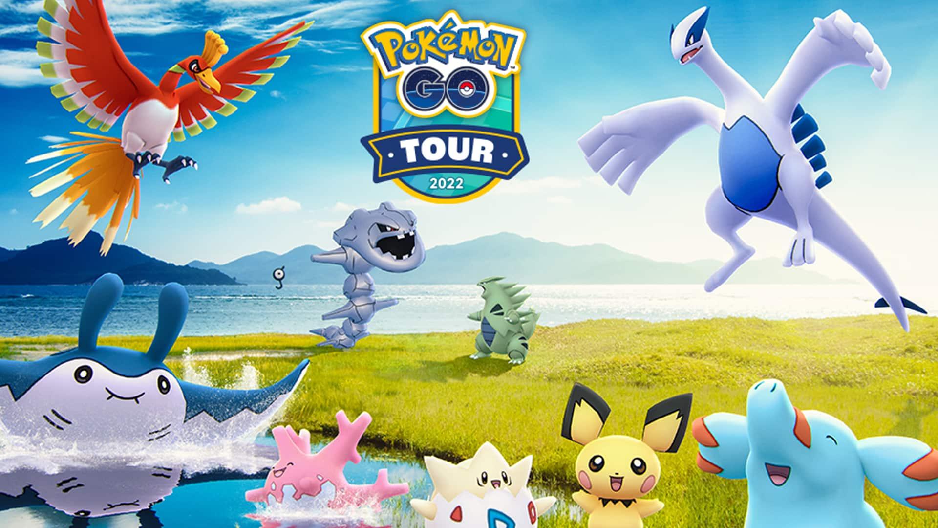 Confetti appearing in the Pokemon Go Tour Johto event