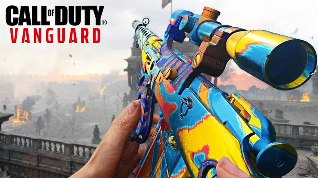 Atomic Camo on gun with Vanguard logo