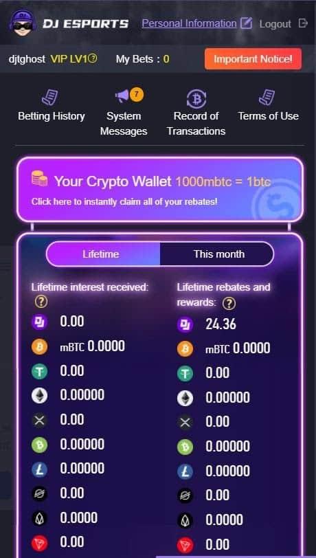 DJ Esports DJ wallet app